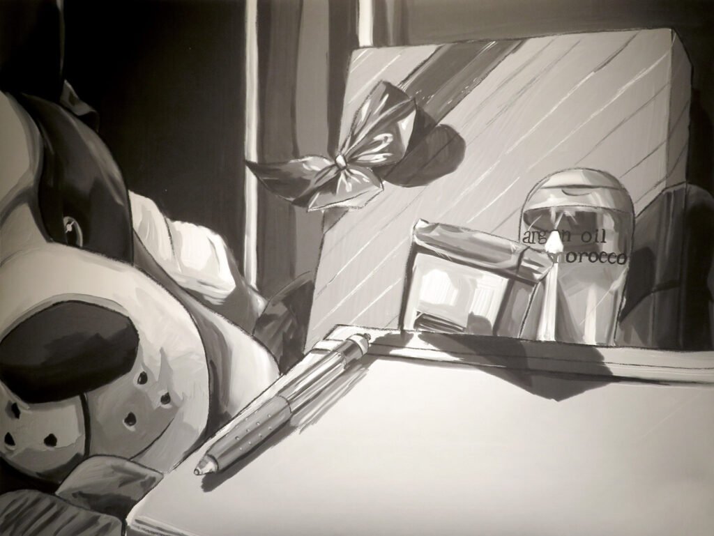 A still life in greyscale